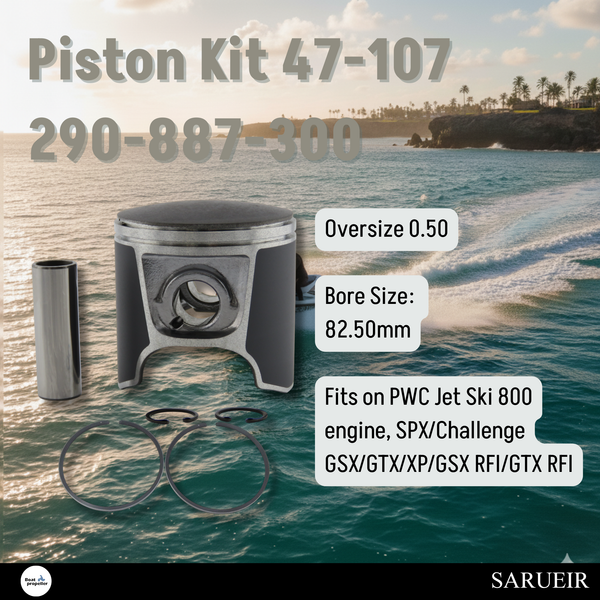47-107 290-887-300 Standard Piston Kit Replacement for Sea-Doo GSX/Challenger/XP 787 800 82mm Bore PWC 1995-2002