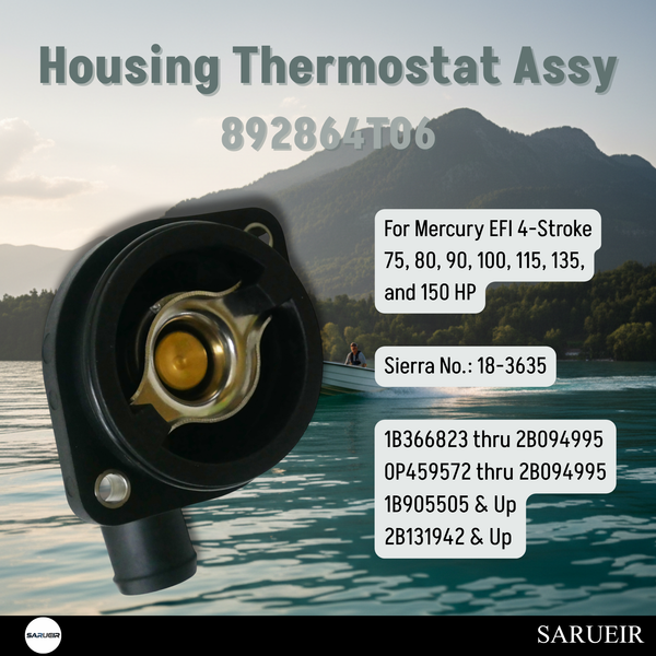 Thermostat housing fitment for Mercury 75 90 115 150 HP 4-stroke EFI outboards