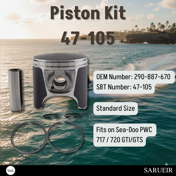 82mm standard piston kit showing included wrist pin, clips, and compression rings