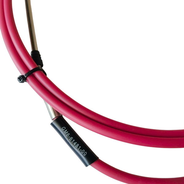 Close up view of GM6-61481-00 steering cable tag