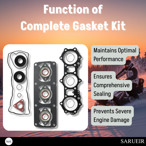 Total engine rebuild replacement gasket layout for 1993-1997 Polaris XLT 600 snowmobile repair.