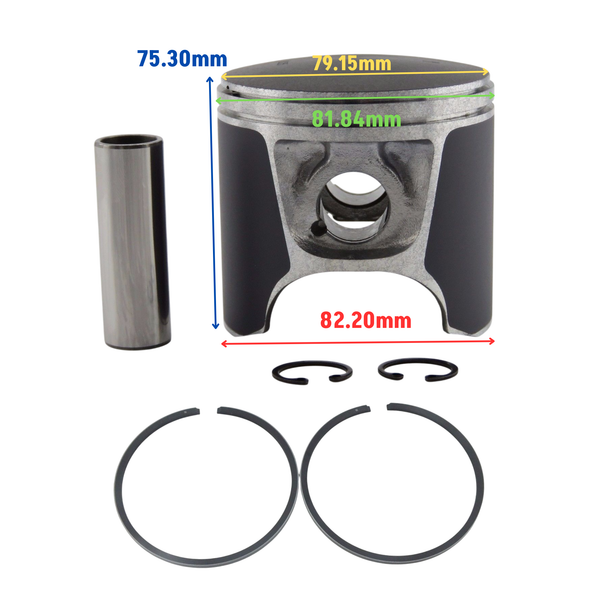 Measurements of oversize 0.25 1995-2003 Sea-Doo 720 GTI GTS piston replacement OEM 290887670 420887670