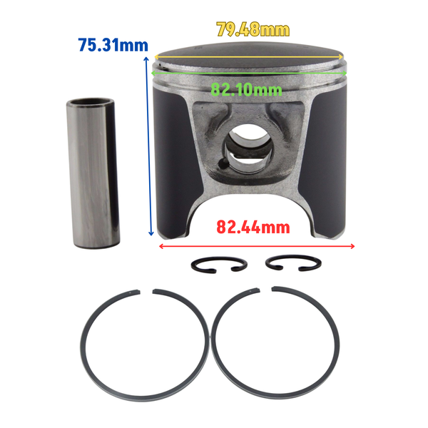 Measurements of oversized 0.25 Sea-Doo 720 GTI GTS piston replacement OEM 290887670 420887670